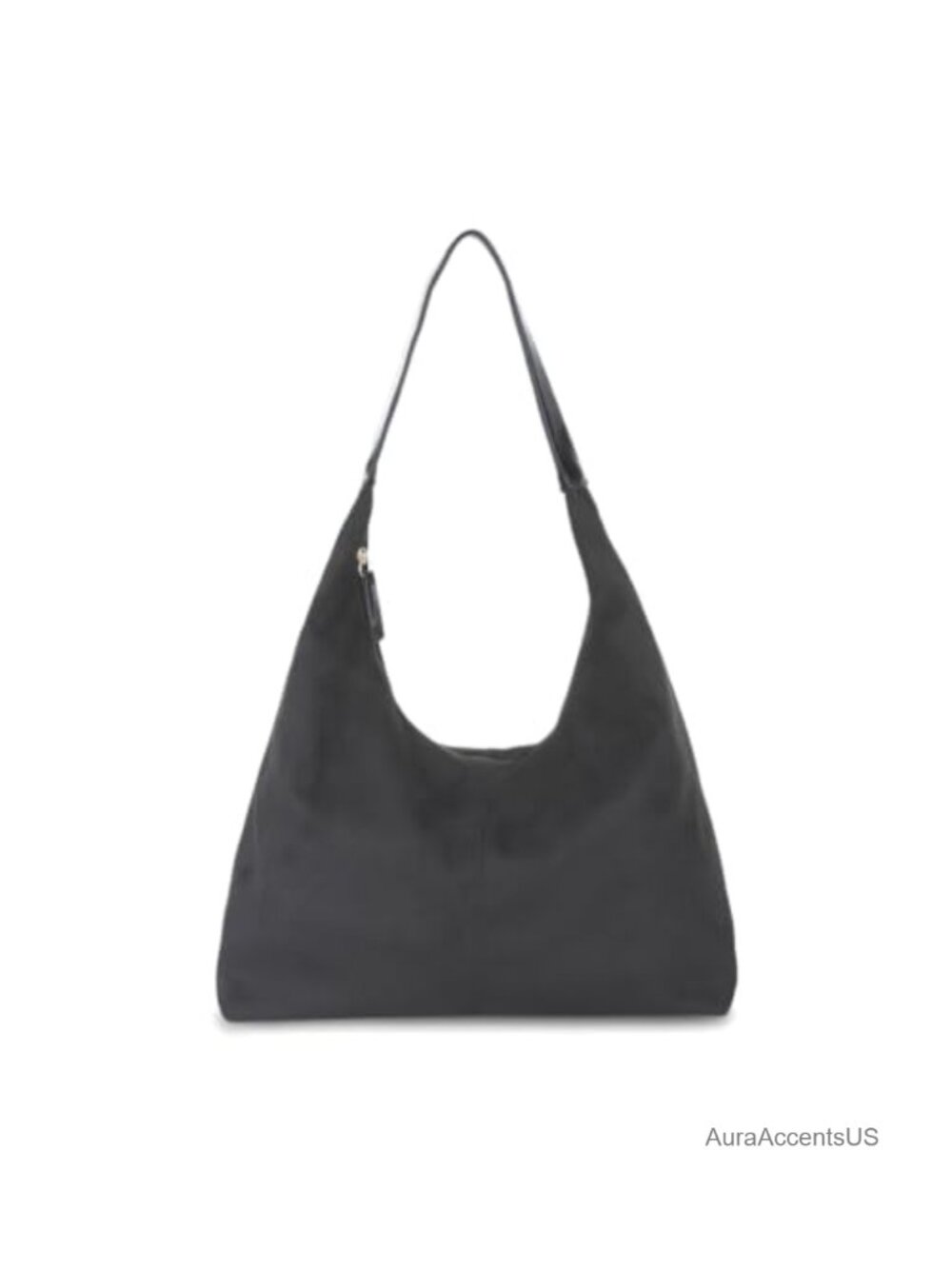 Faux Suede Slouchy Hobo Shoulder Bag Large Crescent Tote for Work Travel